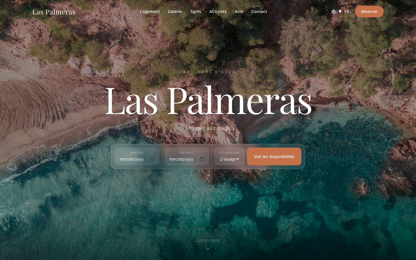 Las Palmeras — Location de villa en bord de mer